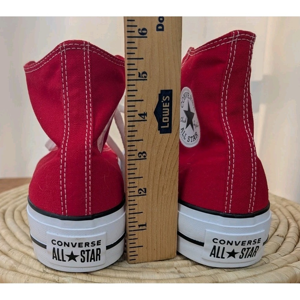 Converse All Star Chuck Taylor Sneakers Size 10 Shoes Red Canvas Lace High Top - Picture 6 of 15